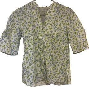 Caliban Floral Short Sleeve Button Down Top NWT